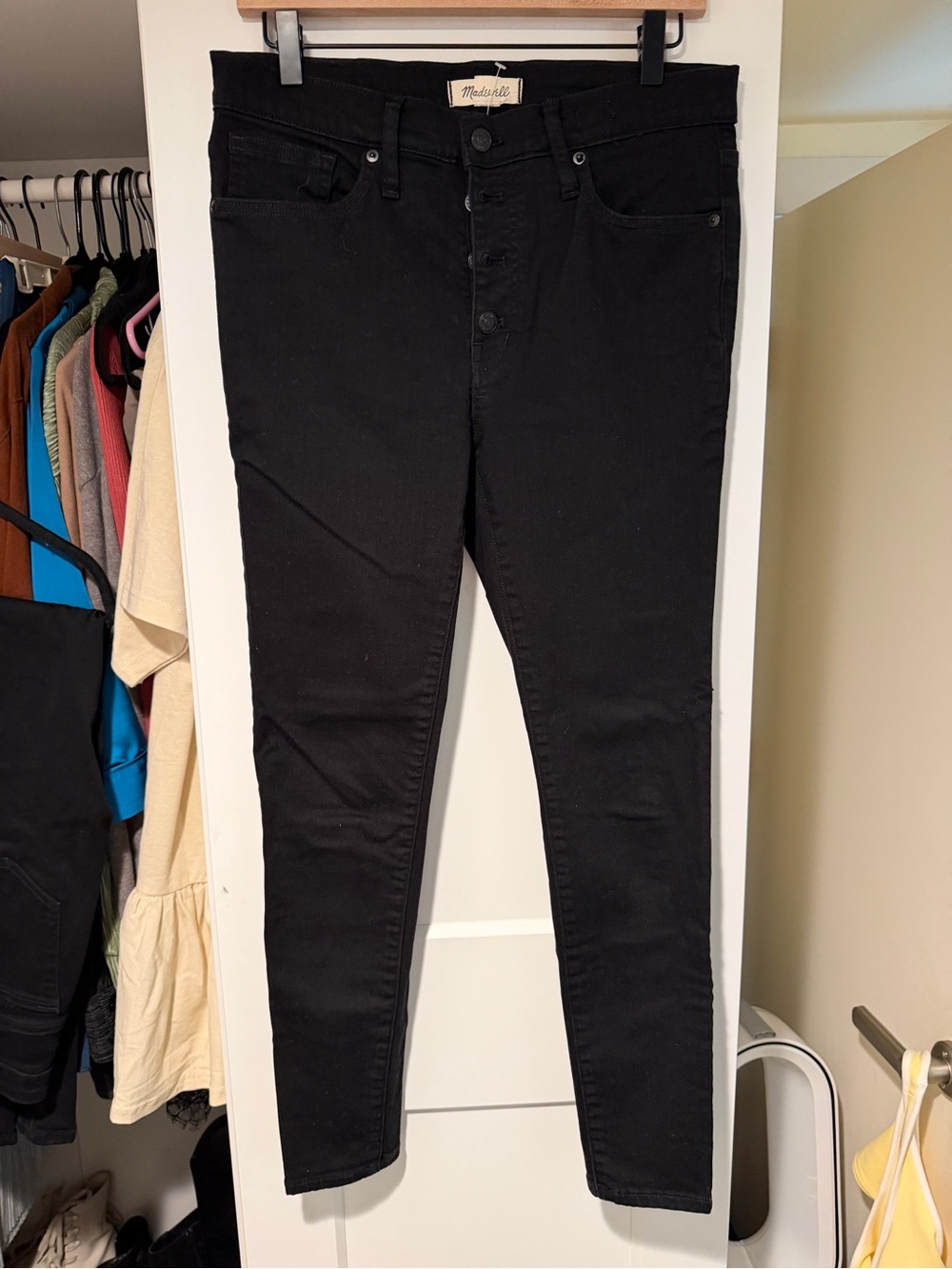 Madewell Black Skinny Jeans with Button Fly